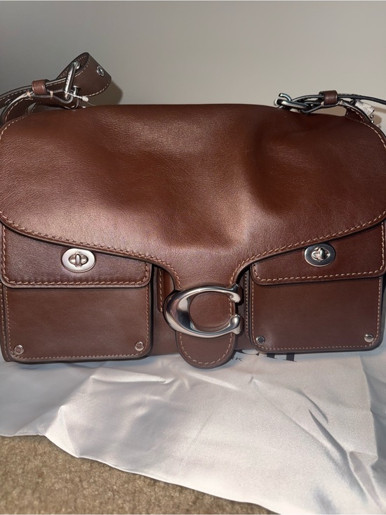 Coach Handbags - Coach Brown Leather Shoulder Bag with Silver Hardware